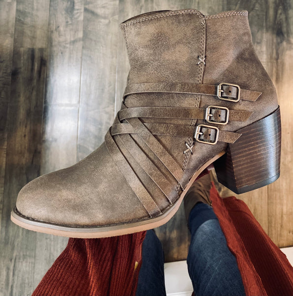 Sale! Cross Buckle Booties