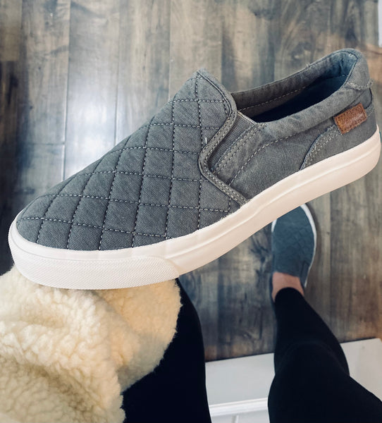 Blowfish Quilted Charcoal Slip On Sneaker
