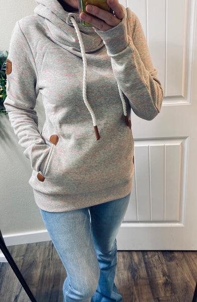 Heather Grey Pink Speck Wanakome Hoodie