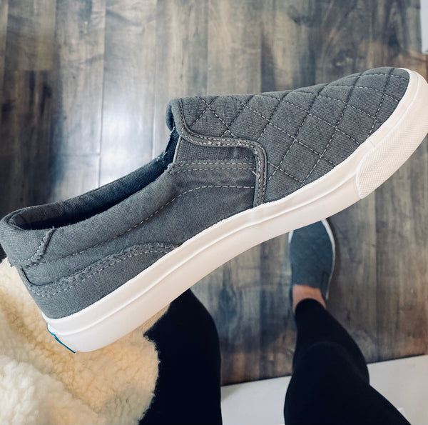 Blowfish Quilted Charcoal Slip On Sneaker