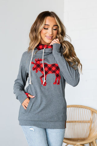 SALE! Ampersand Ave. Reindeer Plaid Doublehood