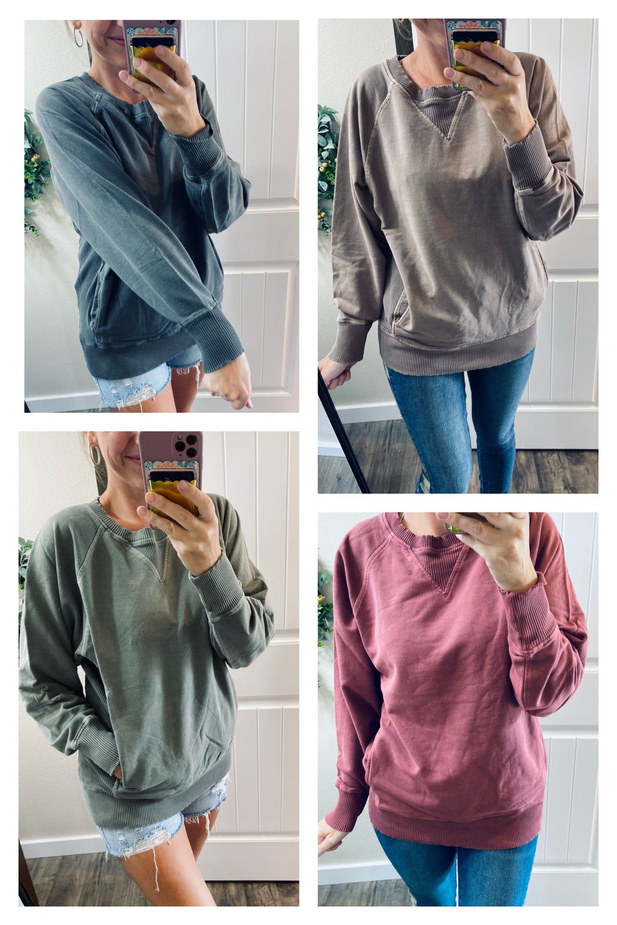 Fall Mineral Wash French Terry Sweatshirts