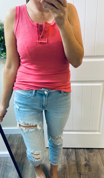 Ribbed Button Tanks