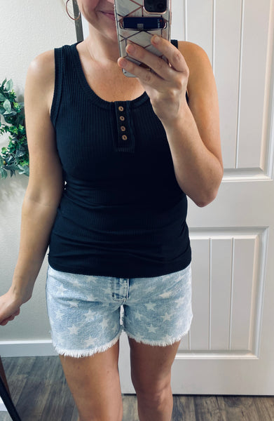 Ribbed Button Tanks