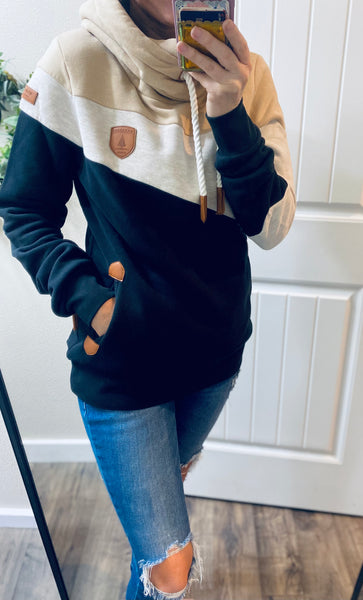 Black Mix Colorblock Wanakome Pullover
