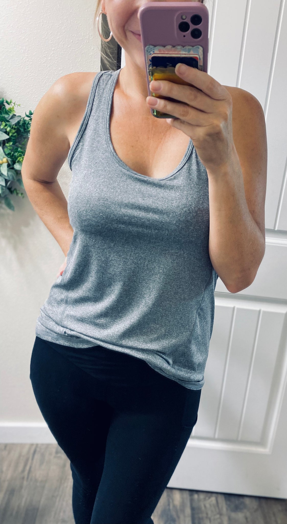 Gray Athletic Raceback Tank