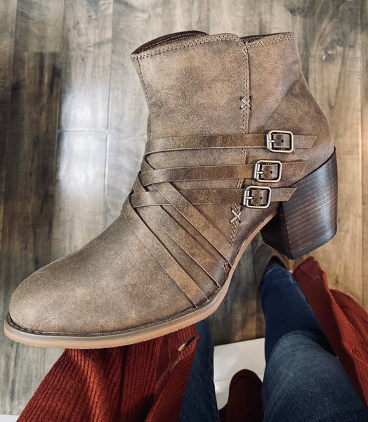 Sale! Cross Buckle Booties