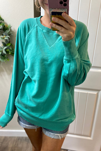 Summer Mineral Wash Terry Pullover