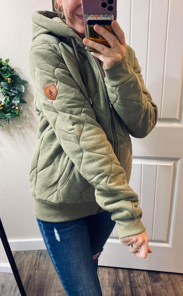 Olive Wanakome Quilted Jacket