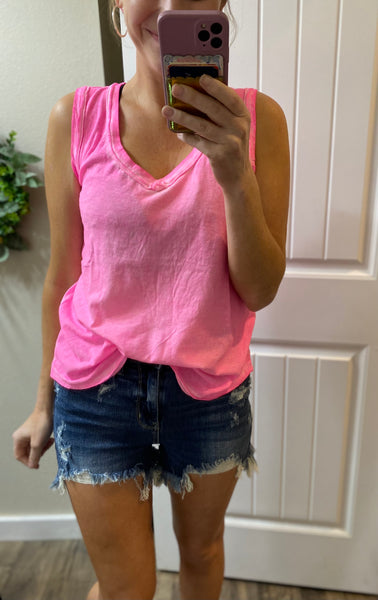 Raw Hem Sleeveless Top