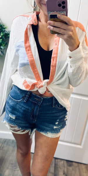 Distress Midrise Shorts