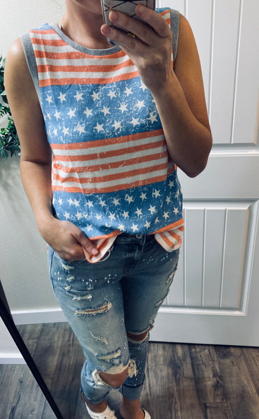 Stars and Stripes Sleeveless Top