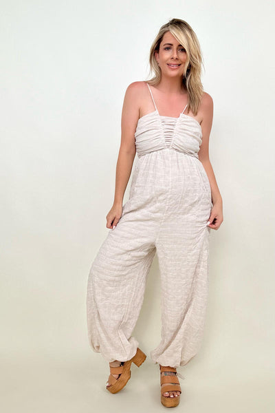 Halter Tie Back Woven Jumpsuit