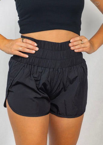 Black High-waisted Shorts