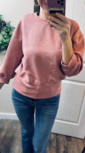 Dusty Mauve Crop Pullover