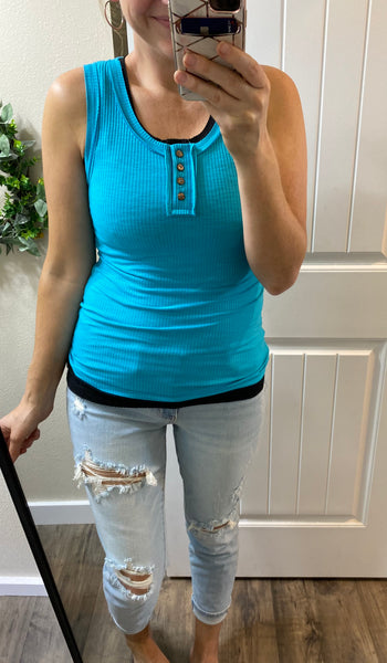 Ribbed Button Tanks