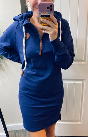 Lux Navy Wanakome 1/4 Zip Dress