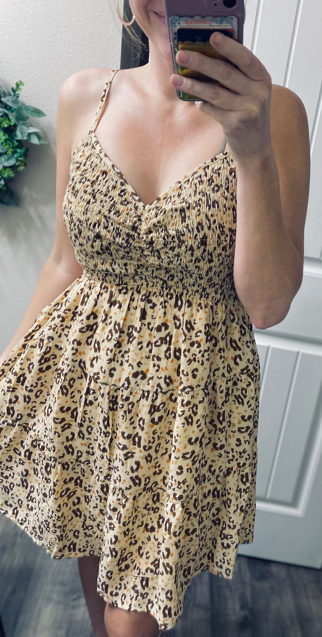 Cream Smocked Dress