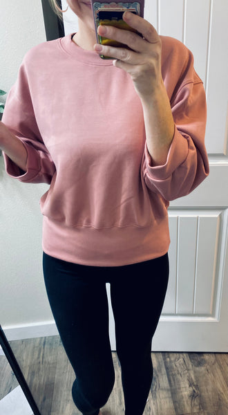 Dusty Mauve Crop Pullover