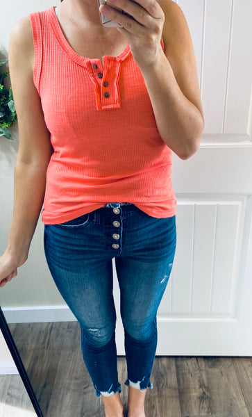 Ribbed Button Tanks