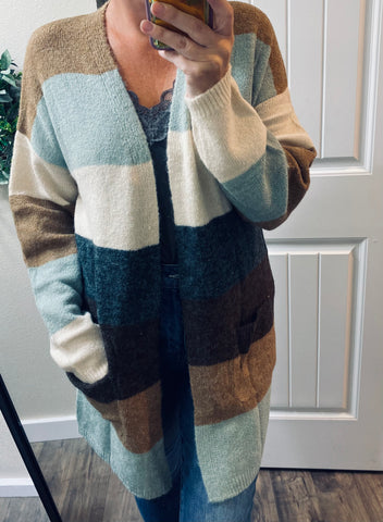 Multi Striped Fall Cardigan