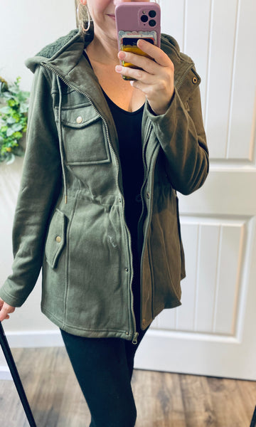 Charcoal or Olive Utility Jacket