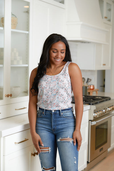 Floral Cutout Tank