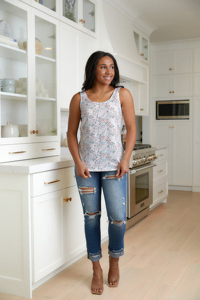 Floral Cutout Tank
