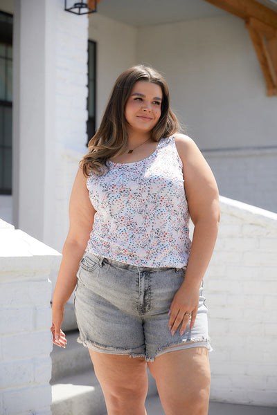 Judy Blue Grey Wash Distressed Shorts