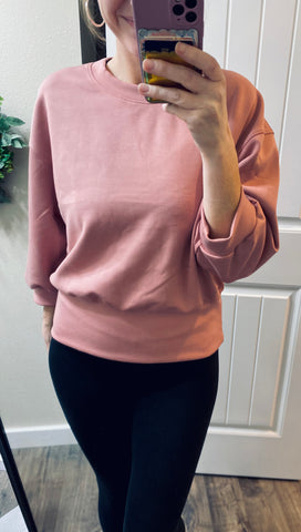 Dusty Mauve Crop Pullover