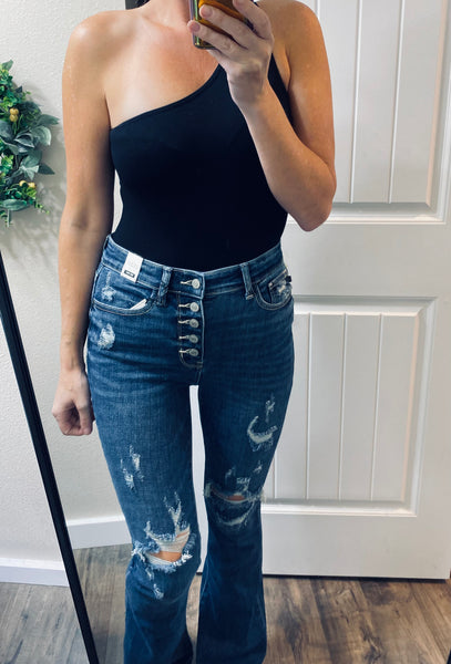 Black One Shoulder Bodysuit