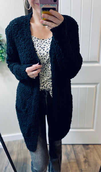 Black Popcorn Cardigan