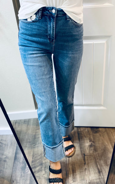 Judy Blue Wide Leg Cuff Denim