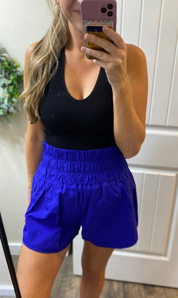 Windbreaker Smocked Shorts
