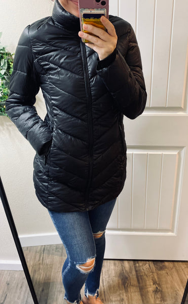 Black Puff Long Jacket