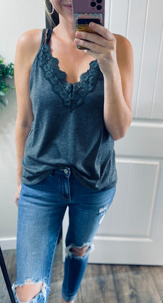 Lace Floral Trim Cami