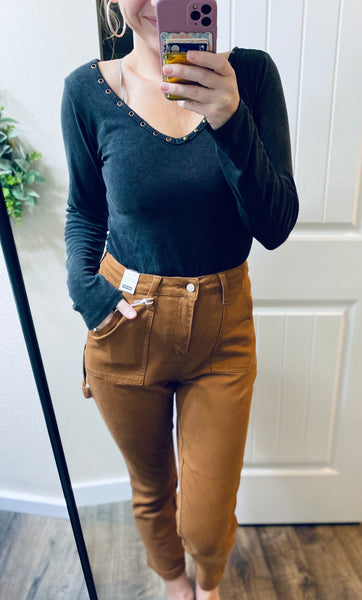 Judy Blue Rust Brown Utility Denim