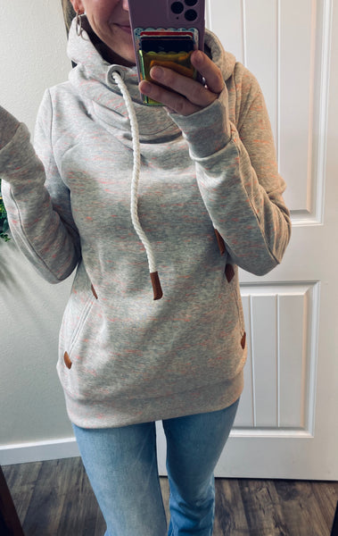 Heather Grey Pink Speck Wanakome Hoodie