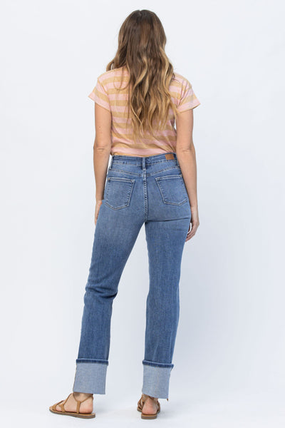 Judy Blue Wide Leg Cuff Denim