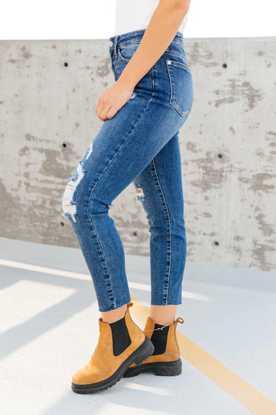 Vintage Indigo Cropped Skinny Jeans