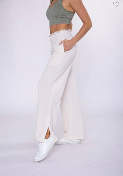 Oatmeal Wide Leg Lounge Pants