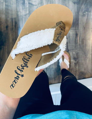 White Flip Flops