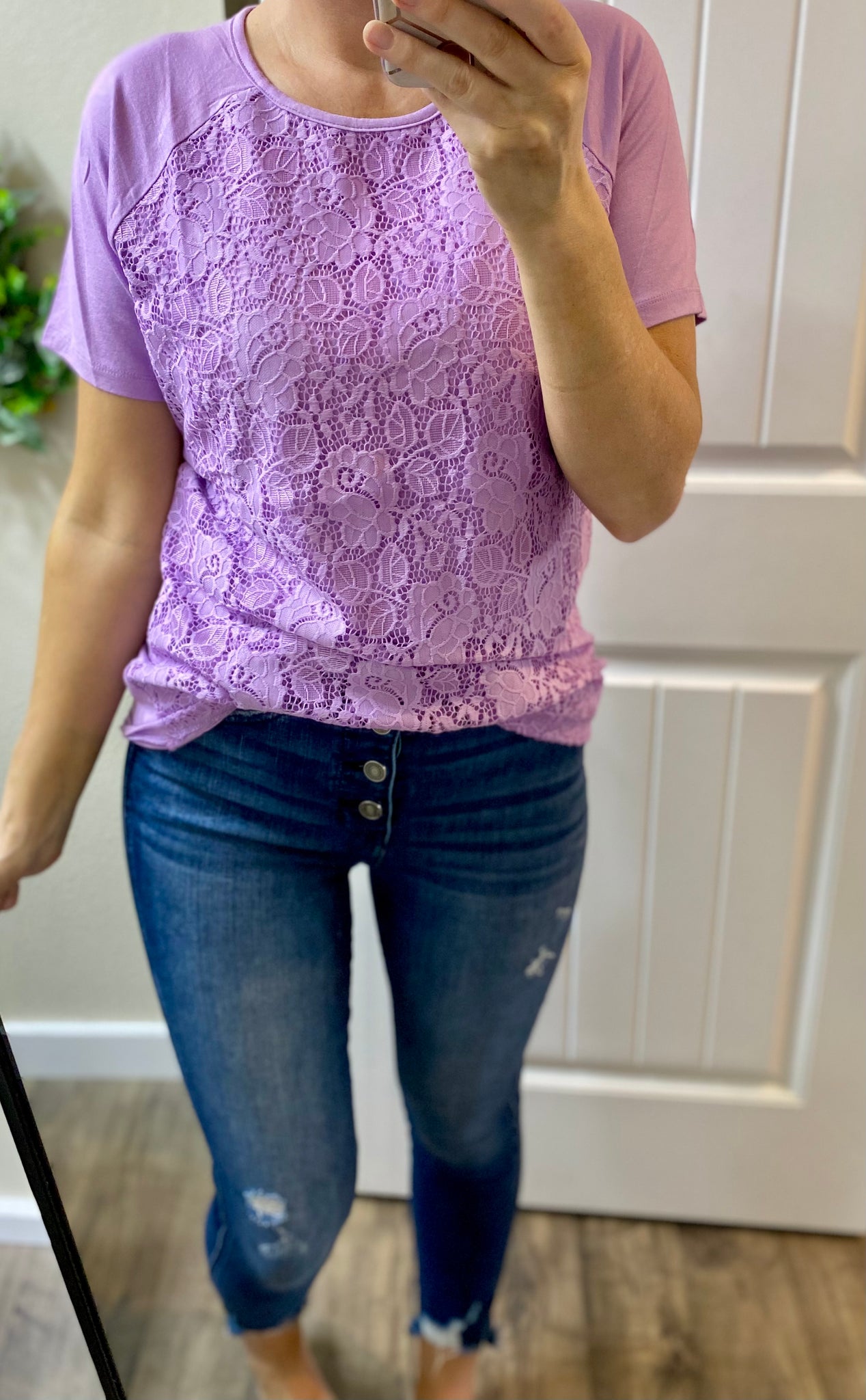 Deal of the Day! Lavender Lace Front Top