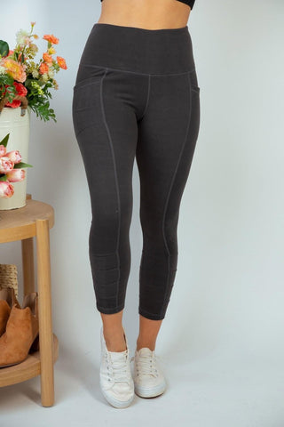 Charcoal Fleece Capri