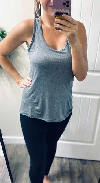 Gray Athletic Raceback Tank