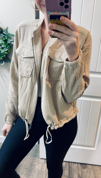 Gauze Bomber Jacket