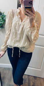 Glitter Gold Peasant Blouse