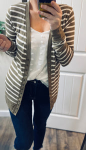 Striped Snap Cardigan