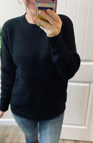 Hi-Low Waffleknit Sweater