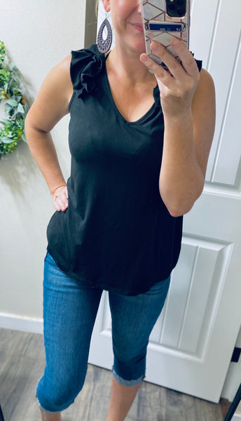 Coral Ruffle Sleeveless Top